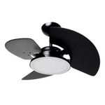 Ventilador de Teto Tron 130W 3 Pás Preto Aventador LED 110V