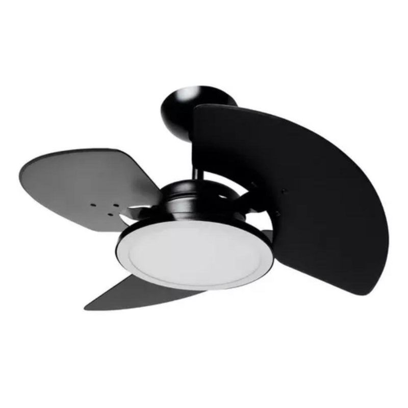 Ventilador de Teto Tron 130W 3 Pás Preto Aventador LED 110V