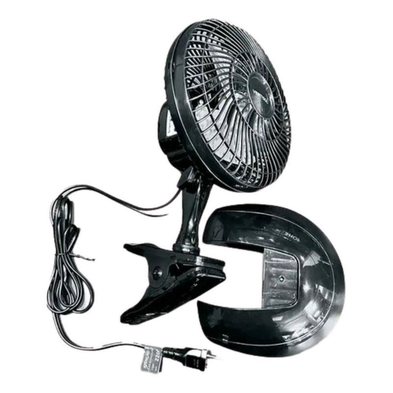 Mini Ventilador Ventisol 3 Velocidades 20CM 3 Pás Preto 220V