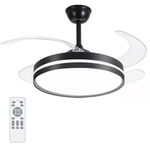 Ventilador de Teto com Luz LED AB Mídia 50W 120CM 4 Pás 6 Velocidades Branco FL03 Bivolt