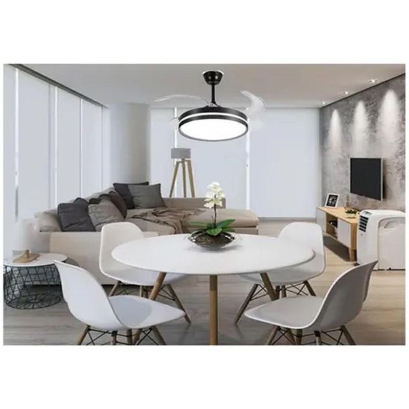 Ventilador de Teto com Luz LED AB Mídia 50W 120CM 4 Pás 6 Velocidades Branco FL03 Bivolt