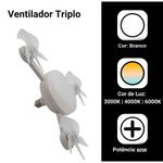 Ventilador de Teto Economia Solar 60W 40CM 3 Pás 3 Velocidades Branco Bivolt