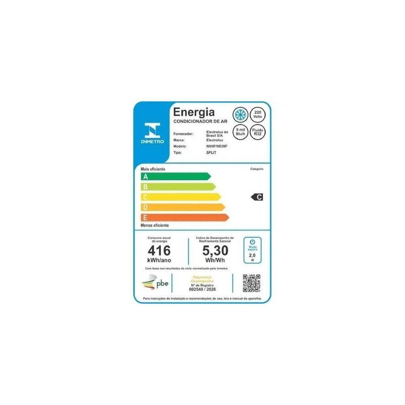 Ar Condicionado Split Hi Wall Electrolux 9000 BTUS Frio 220V 2609ILBA206