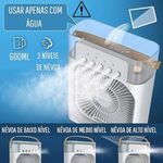 Ventilador Portátil de Mesa Mini Ar Condicionado Umidificador Utimix 3 Velocidades Branco 5V