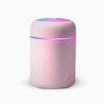 Umidificador de Ar Portátil Usb Rosa 300ML Ultrassônico Utimix Luminária LED Difusor de Aroma