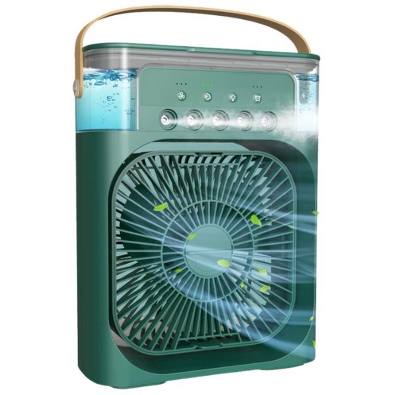 Ventilador Portátil de Mesa Mini Ar Condicionado Umidificador Utimix 3 Pás Verde 5V