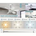 Mini Ventilador de Teto com Lâmpada LED Utimix 60W 3 Velocidades Silencioso Bivolt