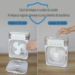 Ventilador Portátil de Mesa Mini Ar Condicionado Umidificador Utimix Branco 3 Velocidades Ventilador