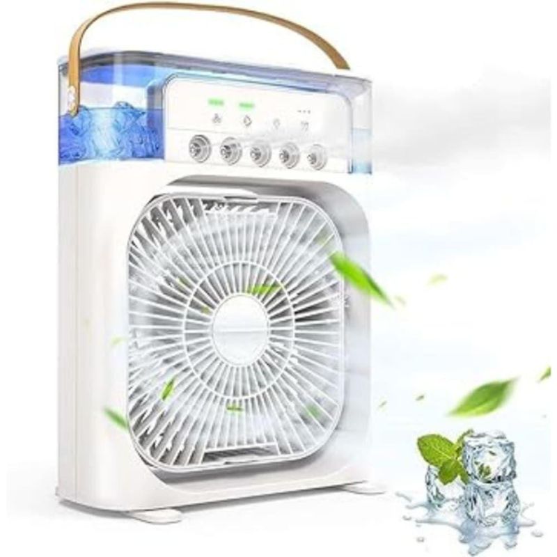 Ventilador Portátil de Mesa Mini Ar Condicionado Umidificador Utimix Branco 3 Velocidades Ventilador