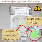 Ventilador Portátil de Mesa Mini Ar Condicionado Umidificador Utimix Branco 3 Velocidades Ventilador
