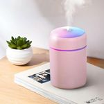 Umidificador Portátil Ultrassônico USB Utimix 0,3L com Luminária Led Difusor de Aroma Rosa