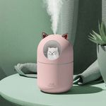 Umidificador de Ar Umidificador Aromatizador Difusor Infantil Gatinho Utimix 0,3L Rosa Luz RGB