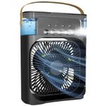Ventilador Portátil de Mesa Mini Ar Condicionado Umidificador Utimix Preto 3 Velocidades 5V