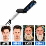 Pente Alisador de Cabelo e Barba Masculino Elétrico Cerâmica Utimix Bivolt