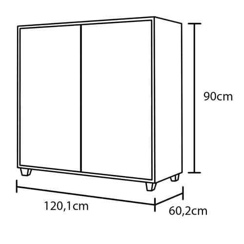Balcão bartira linea 2 portas 1 prateleira - 120,1cm de largura