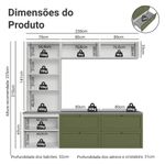 Estante sala de estar com rack + cristaleira 230cm vik madesa 01 b
