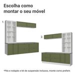 Estante sala de estar com rack + cristaleira 230cm vik madesa 01 b