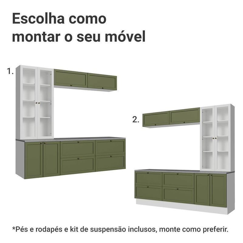 Estante sala de estar com rack + cristaleira 230cm vik madesa 01 b