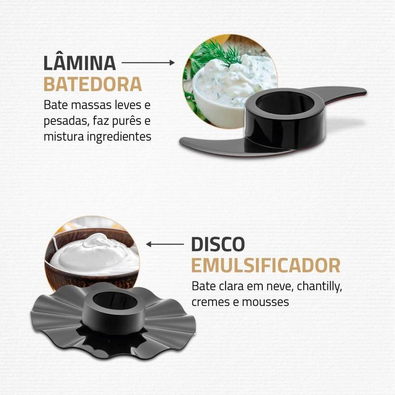 Multiprocessador de alimentos mondial turbo chef 9 em 1 mpn-01-bf 2 velocidades + pulsar 1000 w
