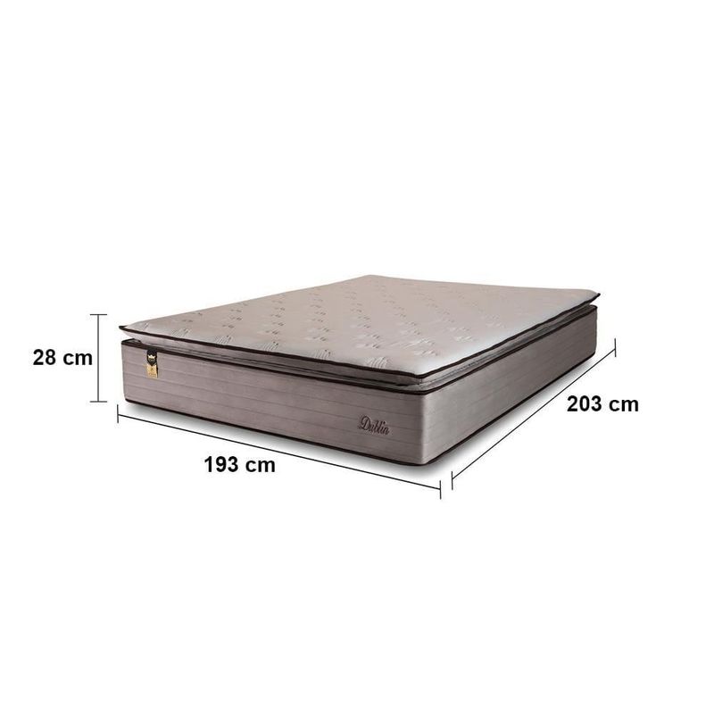 Colchão king size hellen dublin com molas ensacadas e espuma d33 28x193x203cm - bege