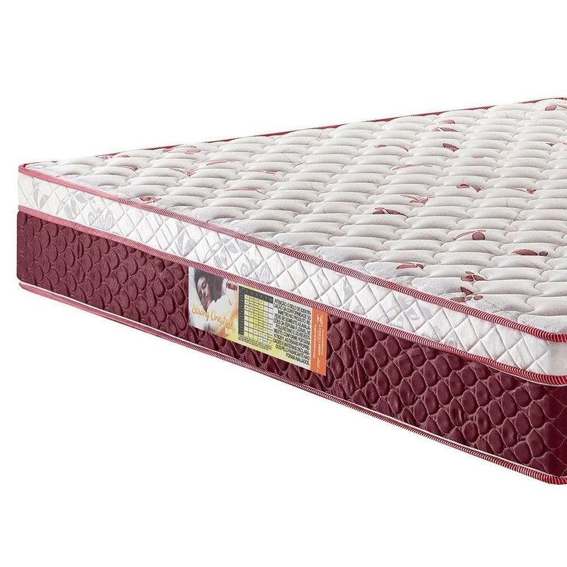 Colchão de casal hellen strong one face espuma d45 24x138x188 cm - vermelho e branco