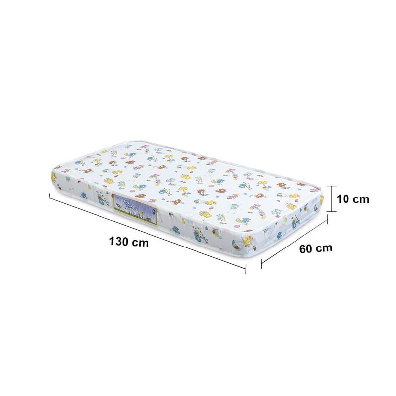 Colchão herval baby encanto espuma d18 10x60x130cm – branco/estampado