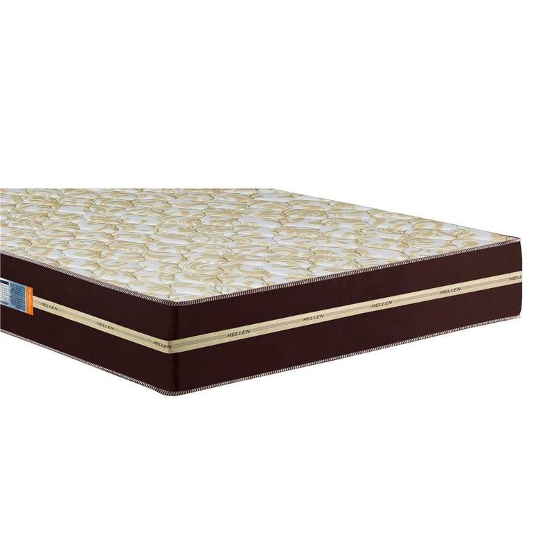 Colchão casal hellen millenium espuma d33 com euro pillow e revestimento em tecido jacquard 19x138x188cm - marrom e bege