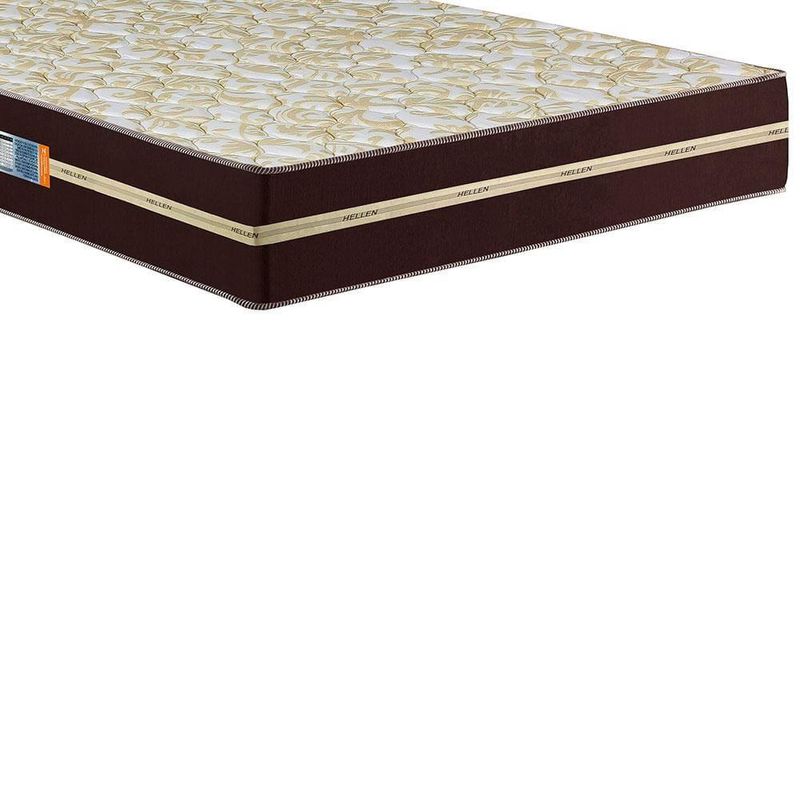 Colchão casal hellen millenium espuma d33 com euro pillow e revestimento em tecido jacquard 19x138x188cm - marrom e bege