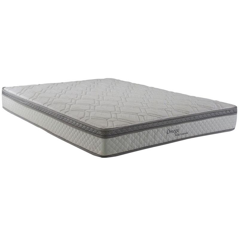 Colchão casal herval Ômega com pillow top e molas ensacadas 22x138x188cm – cinza/branco