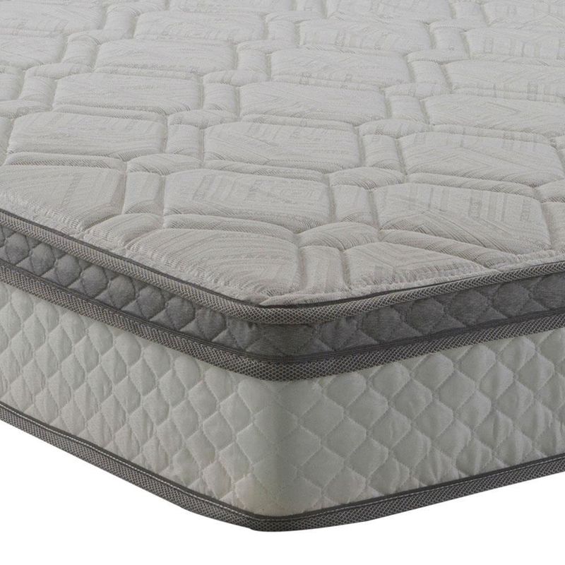 Colchão casal herval Ômega com pillow top e molas ensacadas 22x138x188cm – cinza/branco