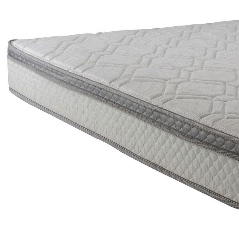 Colchão casal herval Ômega com pillow top e molas ensacadas 22x138x188cm – cinza/branco