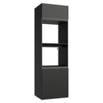 Torre quente 60 cm 2 portas 2 nichos suspenso preto nice madesa