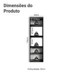Torre quente 60 cm 2 portas 2 nichos suspenso preto nice madesa