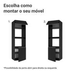 Torre quente 60 cm 2 portas 2 nichos suspenso preto nice madesa
