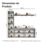 Rack suspenso para tv até 70 polegadas + prateleira 200cm nice madesa 01