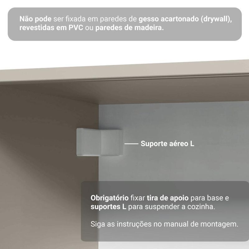 Rack suspenso para tv até 70 polegadas + prateleira 200cm nice madesa 01