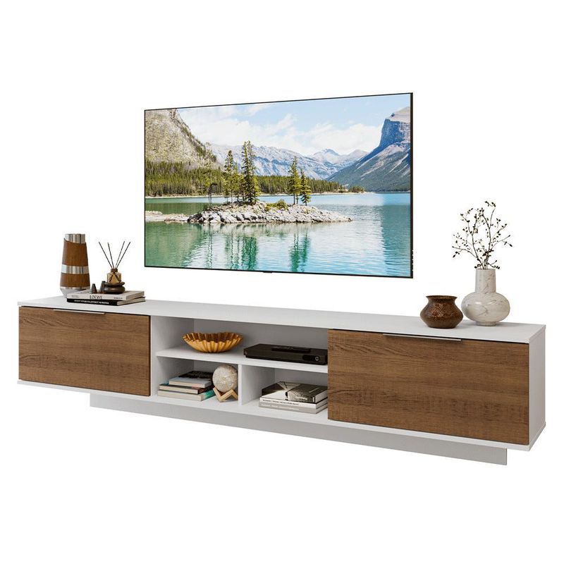 Rack suspenso para tv até 80 polegadas 218 cm 2 portas b stella madesa