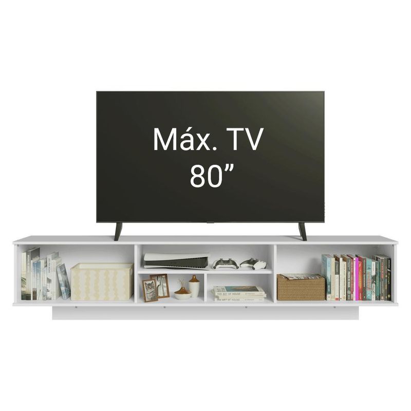 Rack suspenso para tv até 80 polegadas 218 cm 2 portas b stella madesa