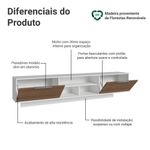 Rack suspenso para tv até 80 polegadas 218 cm 2 portas b stella madesa