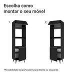 Torre quente 60 cm 2 portas 2 nichos com pés preto nice madesa