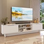 Rack para tv até 80 polegadas 218 cm 2 portas branco stella madesa