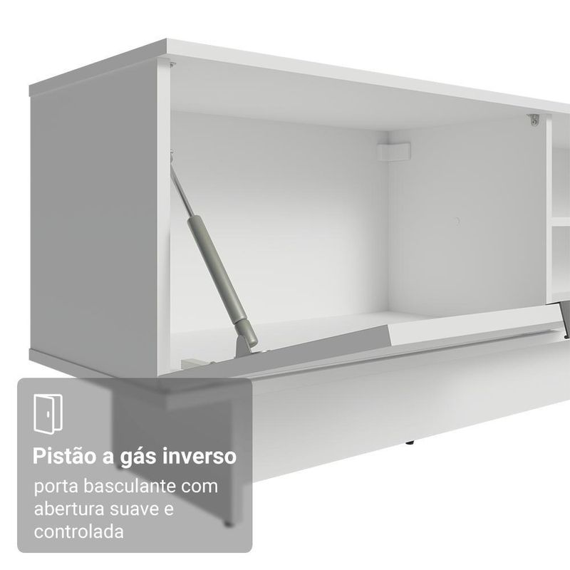 Rack para tv até 80 polegadas 218 cm 2 portas branco stella madesa