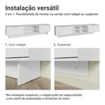 Rack para tv até 80 polegadas 218 cm 2 portas branco stella madesa