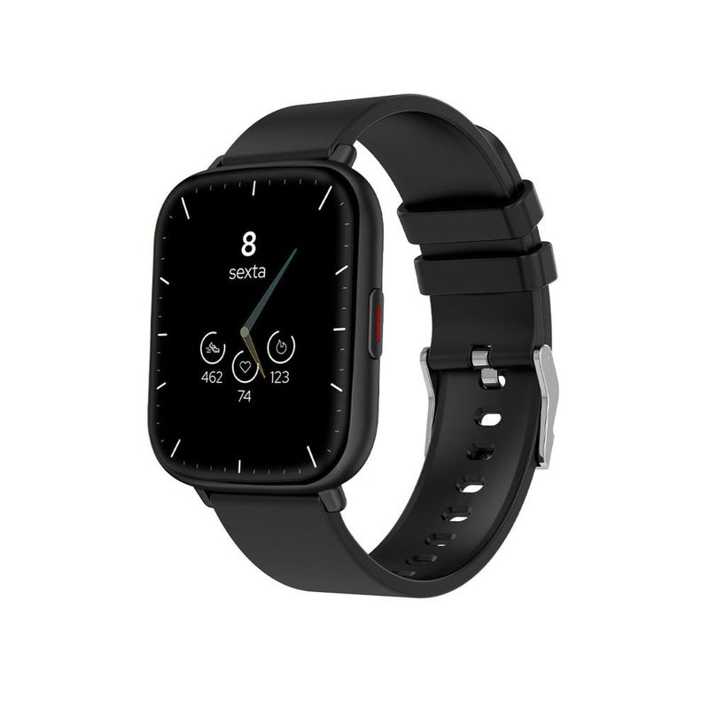 Smartwatch geonav wb tela 1,85" 45mm 24 modos esportivos fitness tracker preto