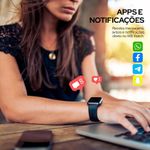Smartwatch geonav wb tela 1,85" 45mm 24 modos esportivos fitness tracker preto