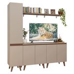 Rack para tv até 70 polegadas + prateleira 200cm nice madesa 02