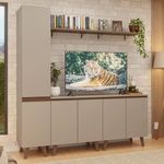 Rack para tv até 70 polegadas + prateleira 200cm nice madesa 02