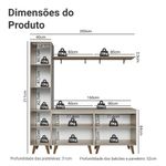 Rack para tv até 70 polegadas + prateleira 200cm nice madesa 02