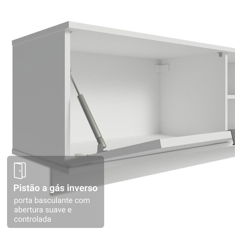 Rack suspenso para tv até 80 polegadas 218 cm 2 portas branco stella madesa