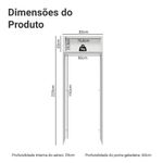 Porta-geladeira 83 cm 1 porta basculante branco glamy madesa